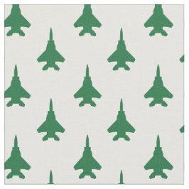 Groen op White Strike Eagle Fighter Jet Pattern Stof