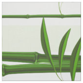 Groen op wit bamboe scheuten patroon stof (Swatch)