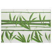 Groen op wit bamboe scheuten patroon stof (Fat Quarter)