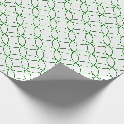 Groen op wit overlappende cirkels Verpakkend papie Cadeaupapier (Hoek)