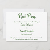 Groen op witte nieuwe trouwdatum aankondiging (Voorkant)