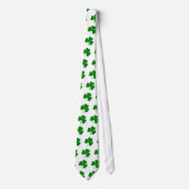 Groen op witte St Patrick's dag shamrock Stropdas (Voorkant)