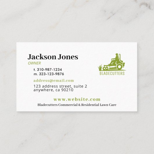 Groen op Witte startzorg + Visitekaartjes (Achterkant)