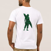 Groen op zwart - Munkey front/Shortboarder terug T-shirt (Achterkant)