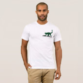 Groen op zwart - Munkey front/Shortboarder terug T-shirt (Voorkant volledig)