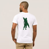 Groen op zwart - Munkey front/Shortboarder terug T-shirt (Achterkant volledig)