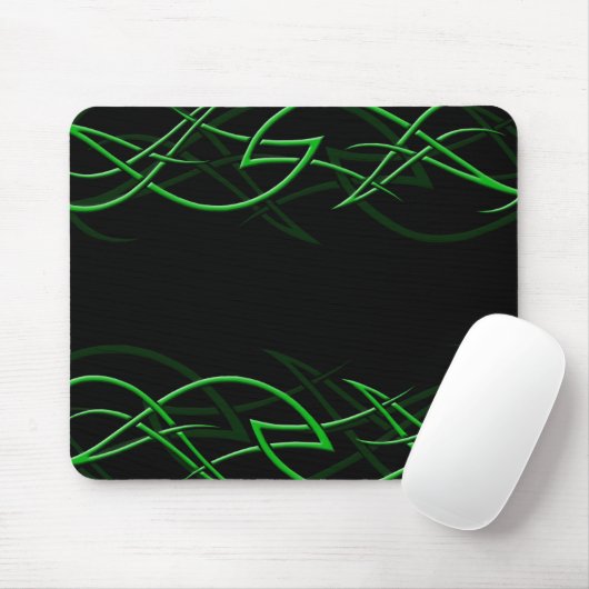 Groen op zwarte "Elegance" Mousepad Muismat (Met muis)