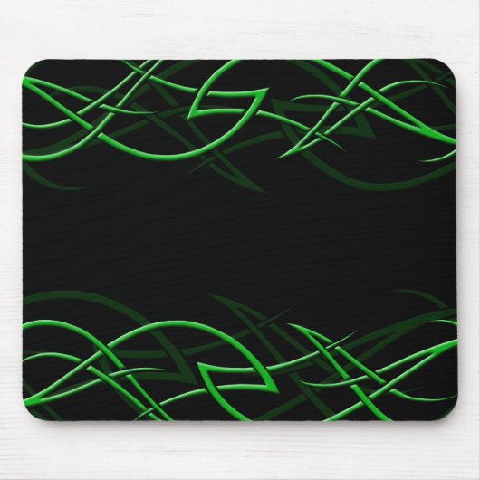 Groen op zwarte "Elegance" Mousepad Muismat (Voorkant)
