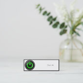 "Groen op" zwarte Power Button Mini Visitekaartje (Staand voorkant)
