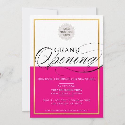 GROEN OPENING VAN modern zakelijk logo heet roze g Kaart (Voorkant)