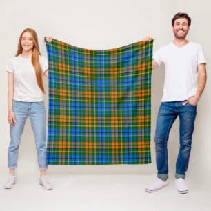 Groen Oranje Blauw Plaid Tartan Design Fleece Deken