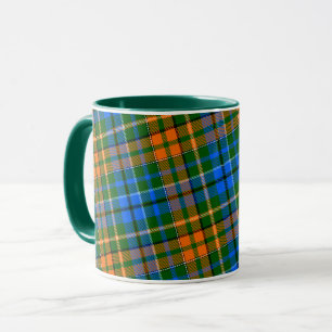 Groen Oranje Blauw Plaid Tartan Design  Mok