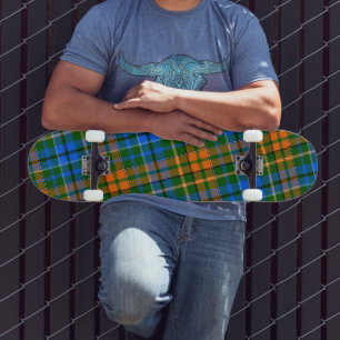 Groen Oranje Blauw Plaid Tartan Design Persoonlijk Skateboard