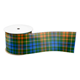 Groen Oranje Blauw Plaid Tartan Design Satijnen Lint