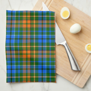 Groen Oranje Blauw Plaid Tartan Design Theedoek