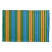 Groen Oranje Blauw Verticaal Strepen Design   Kussensloop (Achterkant)