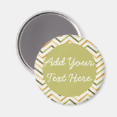 Groen/Oranje Chevron Custom Round Magnet (Voorkant / Achterkant)