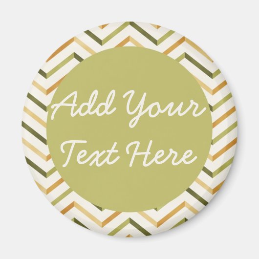 Groen/Oranje Chevron Custom Round Magnet (Voorkant)