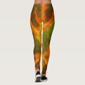 Groen Oranje en geel bladgroen 1 Leggings (Achterkant)