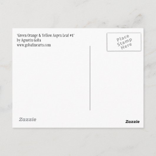 Groen Oranje en geel esdoorn Leaf #1 Briefkaart (Achterkant)