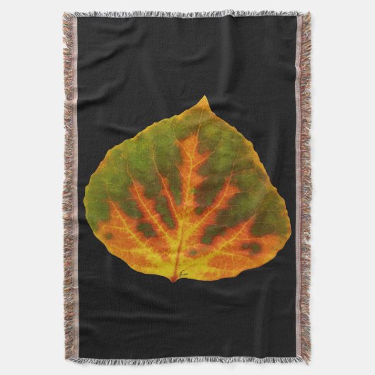 Groen Oranje en geel esdoorn Leaf #1 Deken (Voorkant Verticaal)
