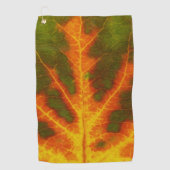 Groen Oranje en geel esdoorn Leaf #1 Golfhanddoek (Voorkant)
