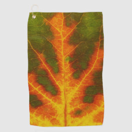 Groen Oranje en geel esdoorn Leaf #1 Golfhanddoek