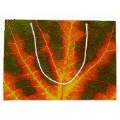 Groen Oranje en geel esdoorn Leaf #1 Groot Cadeauzakje (Achterkant)