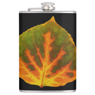 Groen Oranje en geel esdoorn Leaf #1 Heupfles