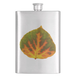 Groen Oranje en geel esdoorn Leaf #1 Heupfles