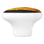 Groen Oranje en geel esdoorn Leaf #1 Keramische Knop (Zijkant)