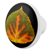 Groen Oranje en geel esdoorn Leaf #1 Keramische Knop (Rechts)