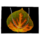 Groen Oranje en geel esdoorn Leaf #1 Large Cadeautasje (Achterkant)