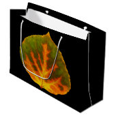 Groen Oranje en geel esdoorn Leaf #1 Large Cadeautasje (Voorkant Gekanteld)