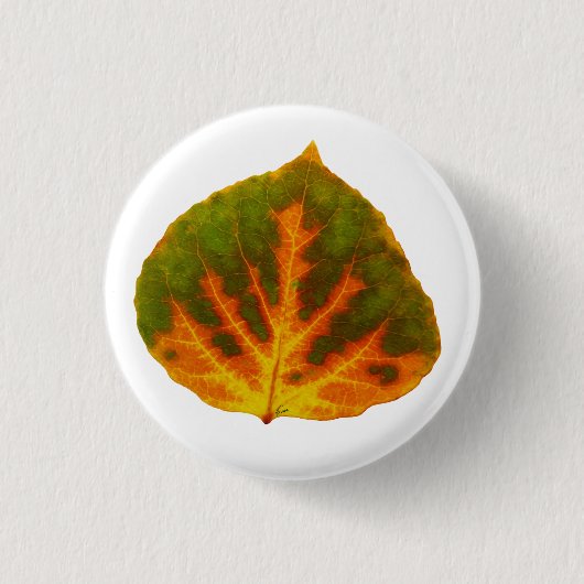 Groen Oranje en geel esdoorn Leaf #1 Ronde Button 3,2 Cm (Voorkant)