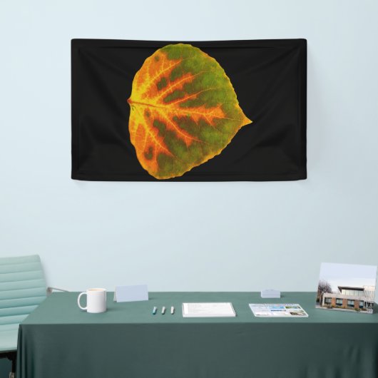 Groen Oranje en geel esdoorn Leaf #1 Spandoek (Beurs)