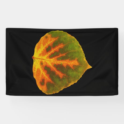 Groen Oranje en geel esdoorn Leaf #1 Spandoek (Horizontaal)