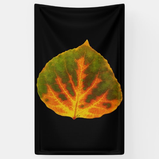 Groen Oranje en geel esdoorn Leaf #1 Spandoek (Verticaal)