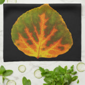 Groen Oranje en geel esdoorn Leaf #1 Theedoek (Gevouwen)