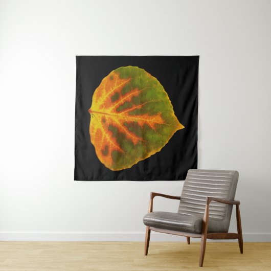 Groen Oranje en geel esdoorn Leaf #1 Wandkleed (In Situ (horizontaal))