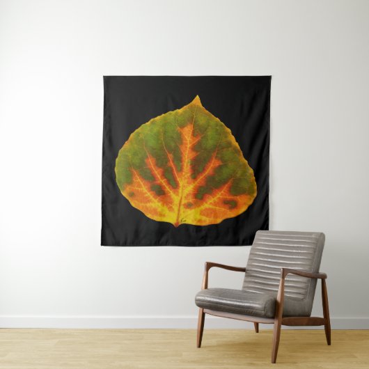 Groen Oranje en geel esdoorn Leaf #1 Wandkleed (In situ)