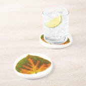 Groen Oranje en geel esdoorn Leaf #1 Zandsteen Onderzetter (Zijkant)