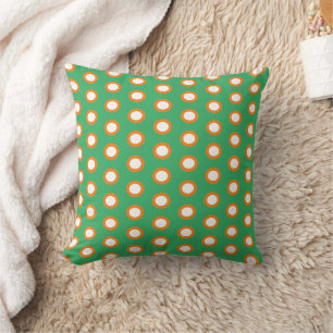 Groen, Oranje en Witte Stippen Kussen