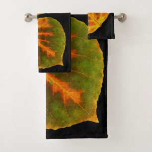 Groen Oranje & Geel Espenblad #1 Bad Handdoek