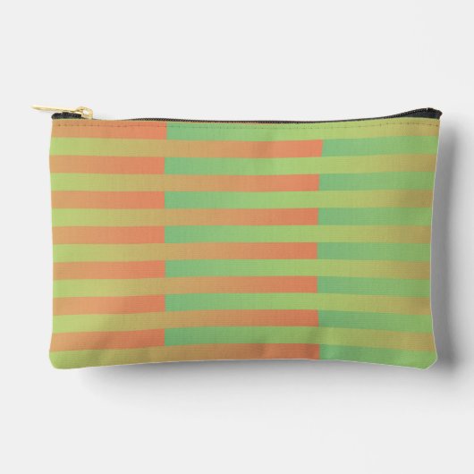 Groen Oranje Gestreepte Patroon Klein Etui (Voorkant)