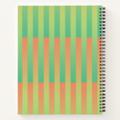 Groen Oranje Gestreepte Patroon Notitieboek (Achterkant)
