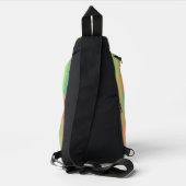 Groen Oranje Gestreepte Patroon Sling Bag (Achterkant)