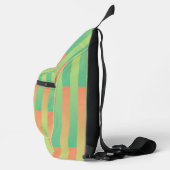 Groen Oranje Gestreepte Patroon Sling Bag (Rechts)
