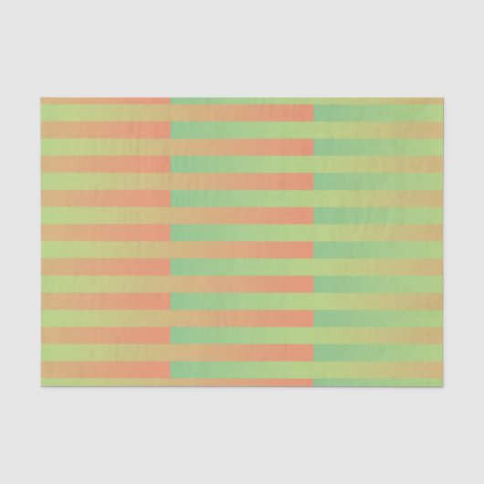 Groen Oranje Gestreepte Patroon Tissuepapier (Voorkant)