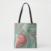 Groen oranje grafisch design tote bag (Voorkant)